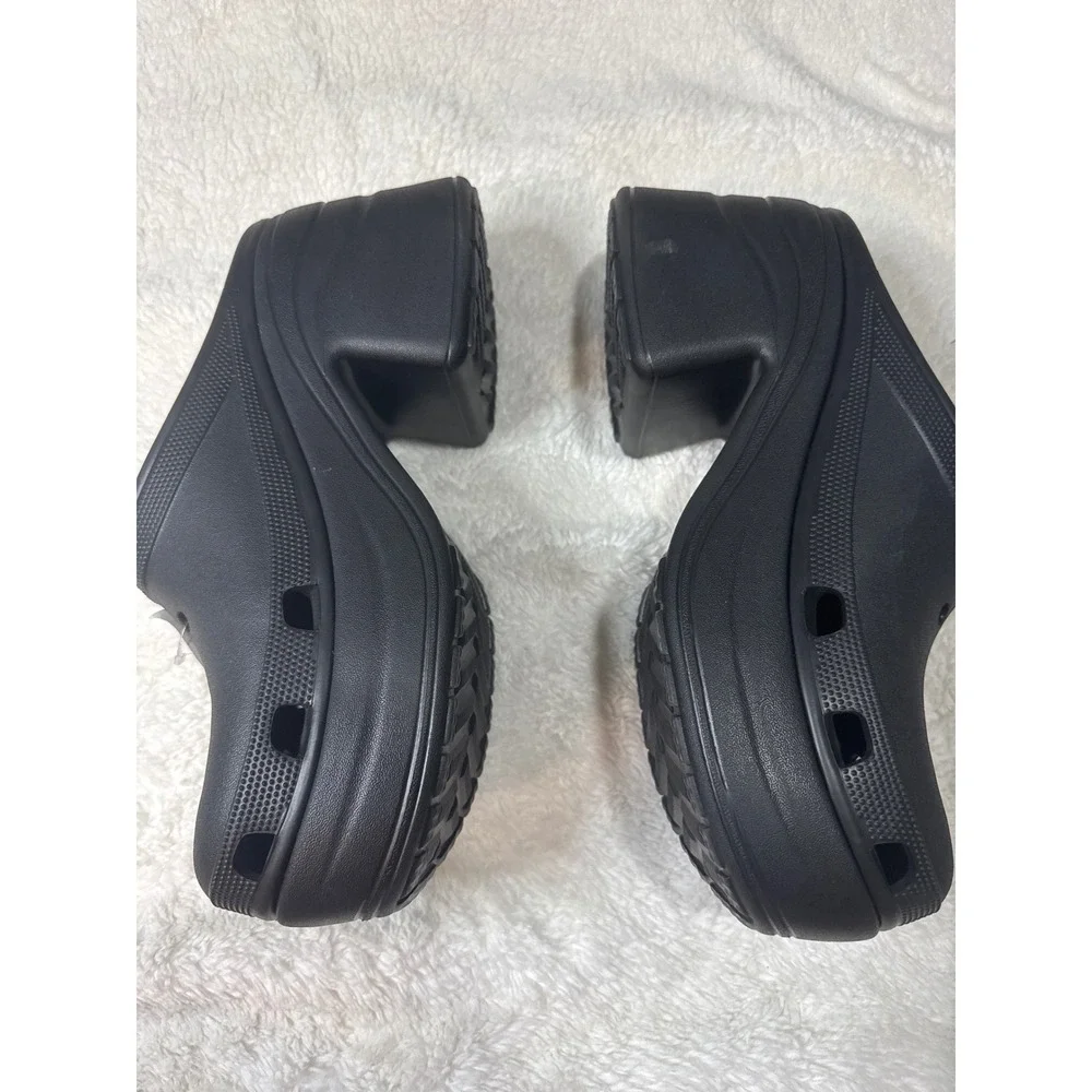 Crocs Siren Clog Men Size 12 Black Like New Platform High Heel‎ Shoes